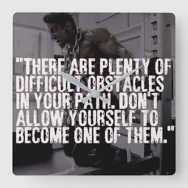 Horloge Carrée Mots Inspirationnels - Obstacles
