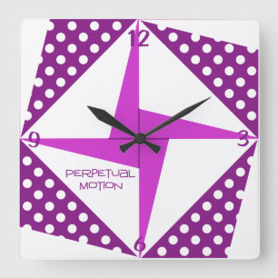 Horloge Carrée Mouvement Perpétuel - Violet