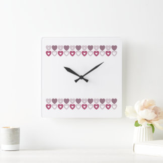 Horloge Carrée Mug à courtepointe amoureuse
