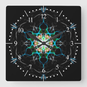 Horloge Carrée Multicolor galaxy light into space