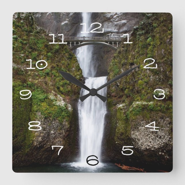 Horloge Carrée Multnomah Falls dans les gorges de Columbia (Recto)