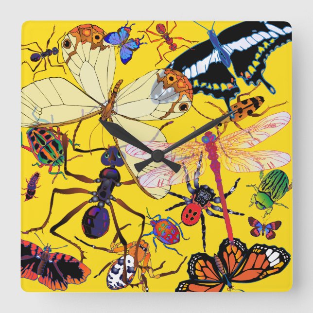 Horloge Carrée 'Munchies' (Recto)