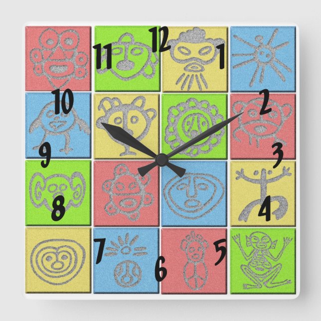 Horloge Carrée Mundo Taino (Recto)