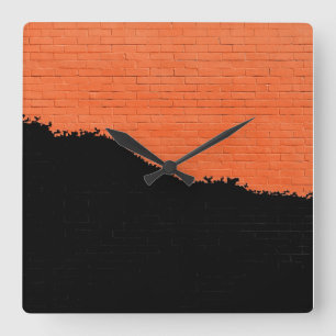 Horloge Carrée Mur de briques peintes