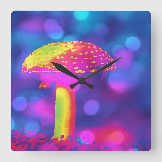 Horloge Carrée Mushroom (psychologie) (Recto)