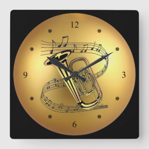 Horloge Carrée ~ musical d'arrière - plan de Golden Globe de ~ de