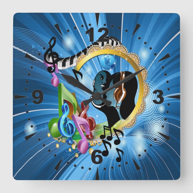 Horloge Carrée Musique pour l'âme (Recto)