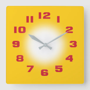 Horloge Carrée Mustard Yellow