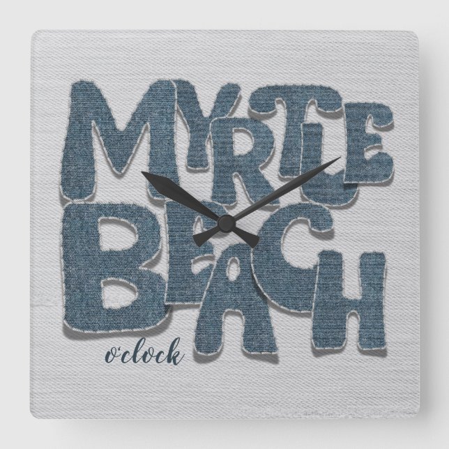 Horloge Carrée Myrtle Beach Denim Letter (Recto)