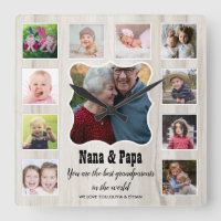 Nana Papa Best Grandparents 11 Photo Collage Wood