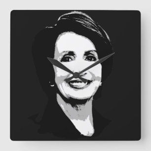 Horloge Carrée Nancy Pelosi Face
