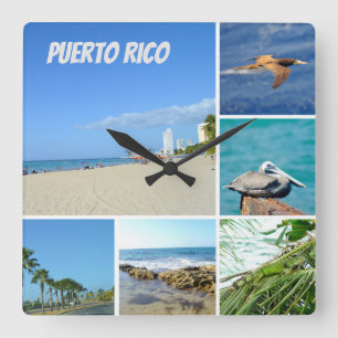 Horloge Carrée Nature collage of San Juan, Porto Rico