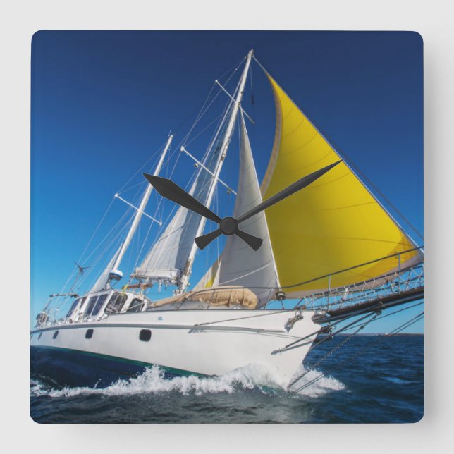 Horloge Carrée Navigation d'océan dans un yacht (Recto)