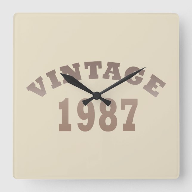 Horloge Carrée né en 1987 anniversaire vintage (Recto)
