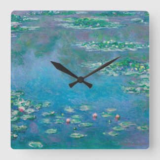 Horloge Carrée Nénuphars de Claude Monet Fine Art Painting