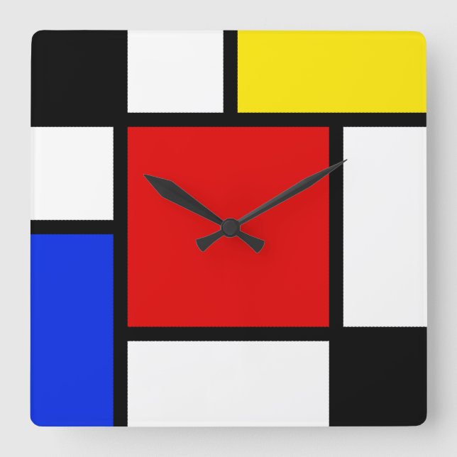 Horloge Carrée Néo-plasticisme 2 (Recto)