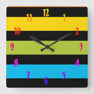 Horloge Carrée Neon Bright mode mode design coloré 4
