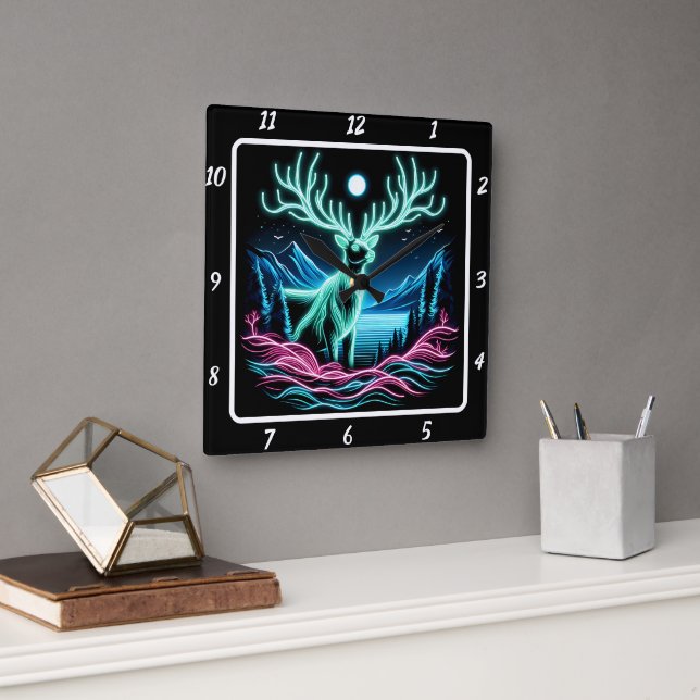 Horloge Carrée Neon Buck (Bureau)