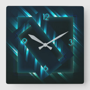 Horloge Carrée Neon flash supernova moderne