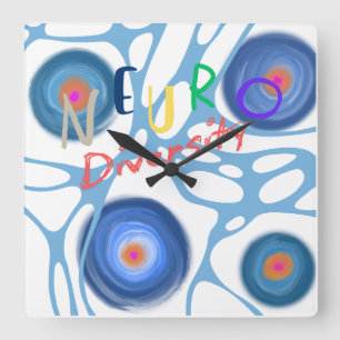 Horloge Carrée Neuro Autisme Aspergers