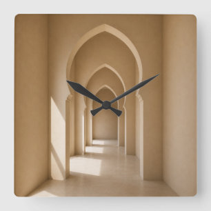 Horloge Carrée Neutral Beige Wall Decor