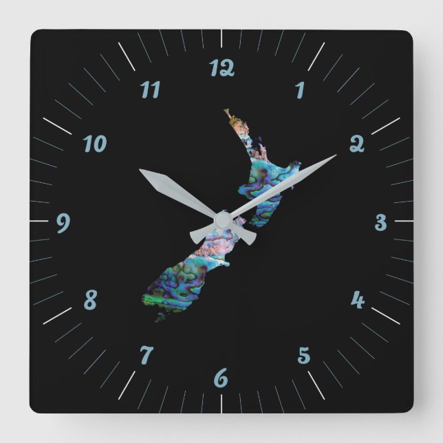 Horloge Carrée NEW ZEALAND Paua (Recto)