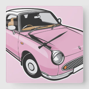 Horloge Carrée Nissan Figaro Pink
