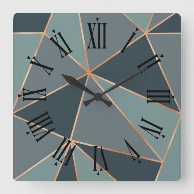 Horloge Carrée Nocturne Turquoise de l'Egée Blue American River G (Recto)