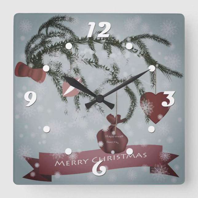 Horloge Carrée Noël (Recto)