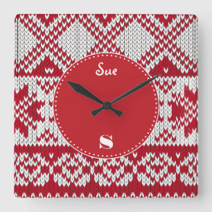 Horloge Carrée Noël confit