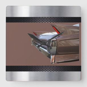 Horloge Carrée Noir Brown de Cadillac, argent
