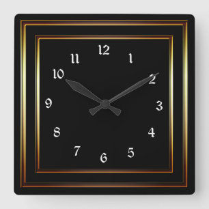 Horloge Carrée Noir de cuivre simple de cadre