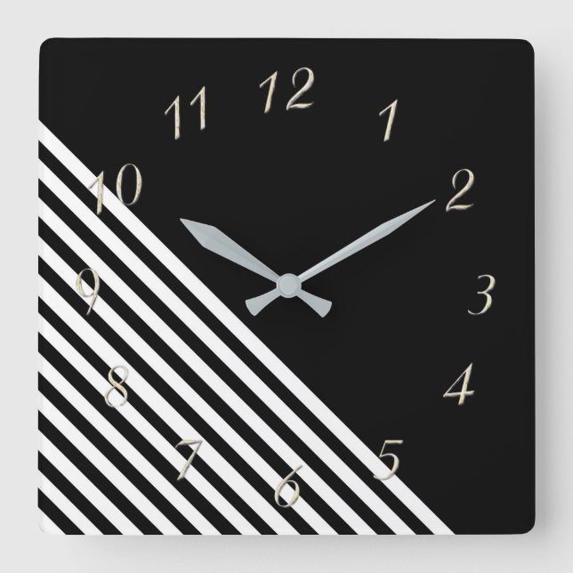 Horloge Carrée noir et blanc (Recto)