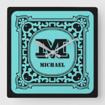 Nom de l'alphabet décoratif vert vintage monogramm