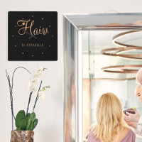 Nom styliste de cheveux or noir élégant logo