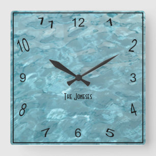 Horloge Carrée Nom : Swimming Pool Water Summer Abstract Photo