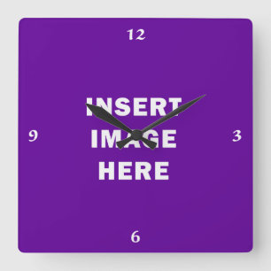 Horloge Carrée Nombres blancs de calligraphie de modèle fait sur