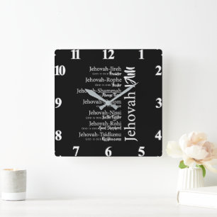 Horloge Carrée Noms de Jéhovah