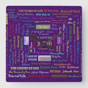 Horloge Carrée noms d'horloge murale de Dieu