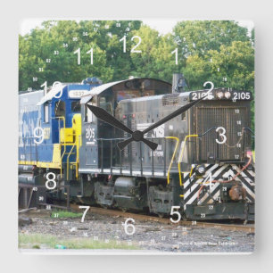 Horloge Carrée Norfolk Southern SW-1001 2105 & CSX 1537