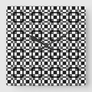 Horloge Carrée Noumétés Et Carré Noir Blanc