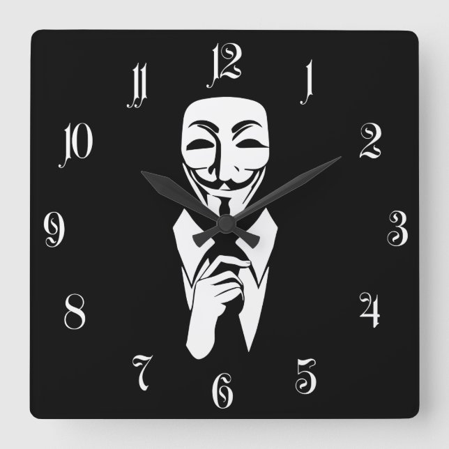 Horloge Carrée Nous sommes anonymes (Recto)