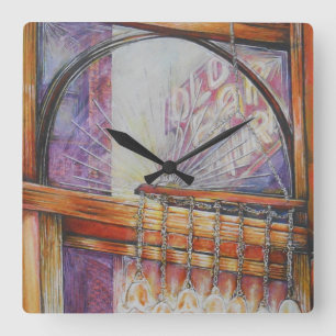 Horloge Carrée Nous sommes tous des papillons volant autour de la