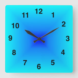 Horloge Carrée Nouveau design élégant stylisé bleu géométrique