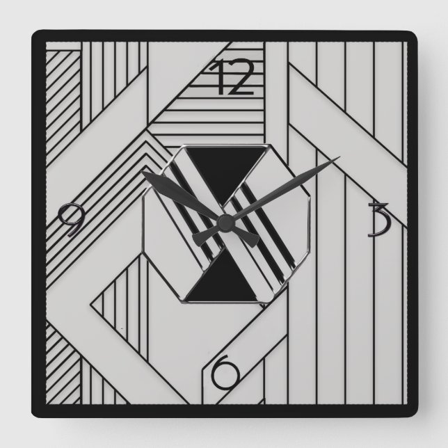 Horloge Carrée Nouveau style Art déco (Recto)