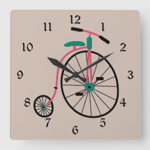 Horloge Carrée Nouveau Vélo à l'ancienne mode