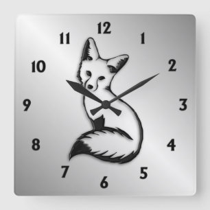 Horloge Carrée Numéro noir de Silver