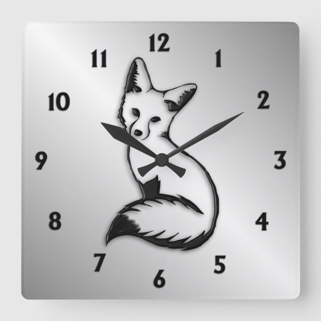 Horloge Carrée Numéro noir de Silver (Recto)