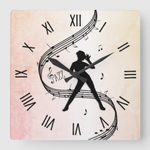 Horloge Carrée Numéros romains de danse jazz