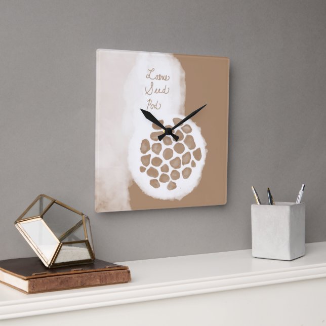 Horloge Carrée objet_11_pod de graines de lotus (Bureau)